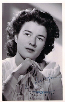 Photo dédicacée par Diane Lange à l'époque où elle était chanteuse d'opéra