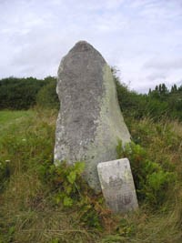 Le menhir de Crifol est quasiment impossible  approcher aujourd'hui, car situ dans une proprit prive. Isabelle Duval a pu nanmoins en faire cette photographie.